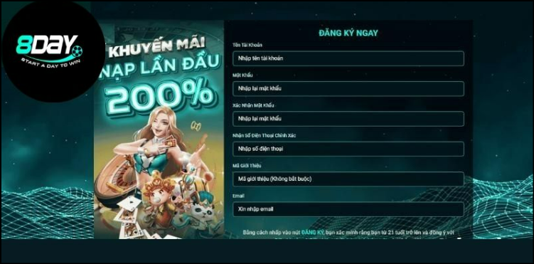 Đăng ký tài khoản 8DAY cần lưu ý điều gì